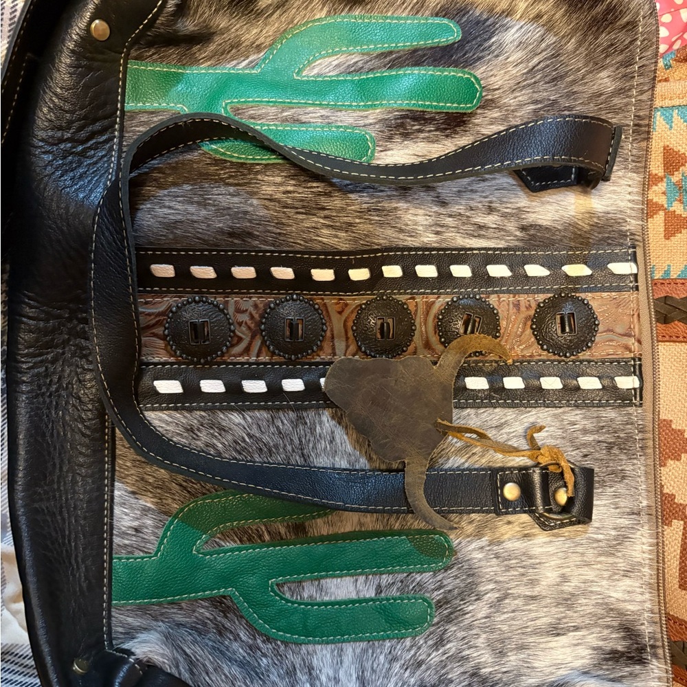 Myra Bag Black and Green Cactus Tote